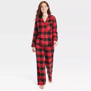 Stars Above Classic Red and Black Check Pajama Set